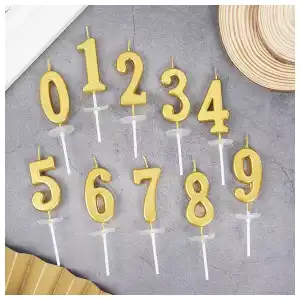 Velas de números Doradas miniatura 1