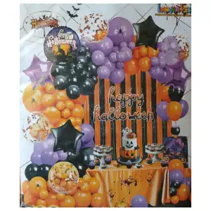 Set temático "Halloween " Naranja-Morado-Negro miniatura 2